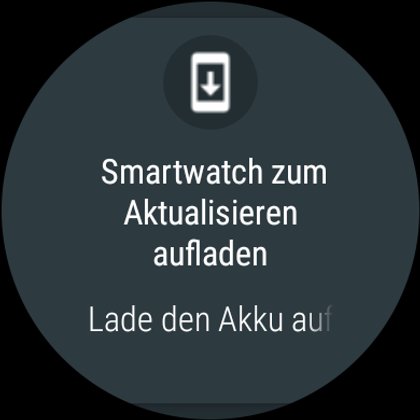 Update-Benachrichtigung auf der Huawei Watch 2, man beachte das niedrig auflösende Icon