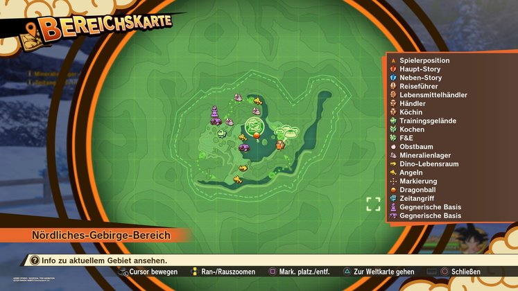 Alle Obstbäume, Mineralienlager, Dino-Lebensräume und Angelstellen im Nördliches-Gebirge-Bereich-Bereich
