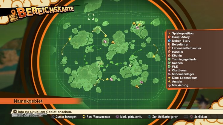 Alle Obstbäume, Mineralienlager, Dino-Lebensräume und Angelstellen im Namekgebiet