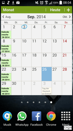 Der Kalender im S Planner ist zunächst gähnend leer.