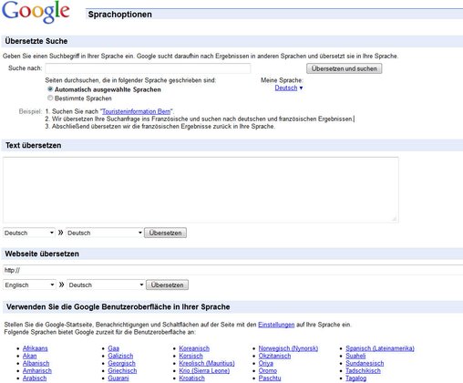 Googlesprachtools Googlesprachtools