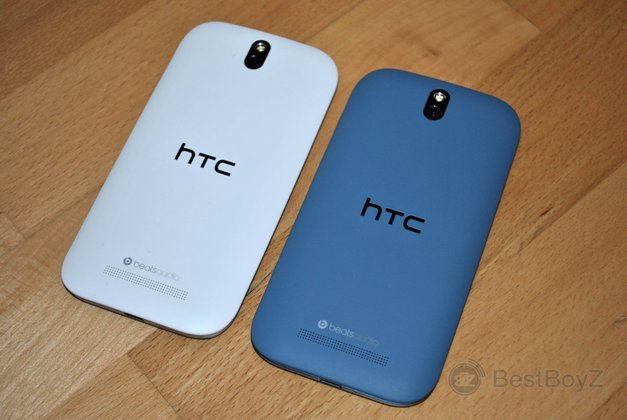 HTC One SV in Glacier White und Pyrenees Blue