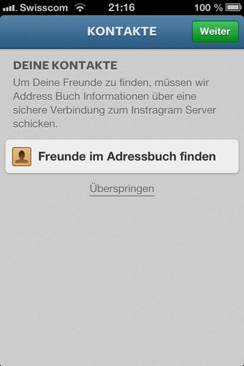 3. Instagramm registrieren