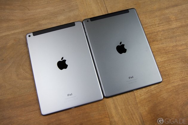 iPad Air 2 (links) - iPad Air 1 (rechts)