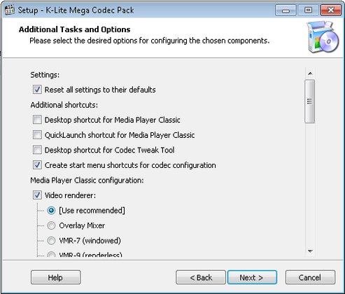 K-Lite Mega Codec Pack zusaetzliche Aufgaben