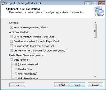 K-Lite Mega Codec Pack zusaetzliche Aufgaben