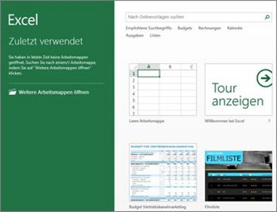Microsoft Excel 2013 Vorlagen