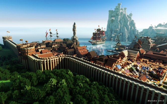 Ein weiterer Screenshot von Kings Landing in Minecraft nachgebaut