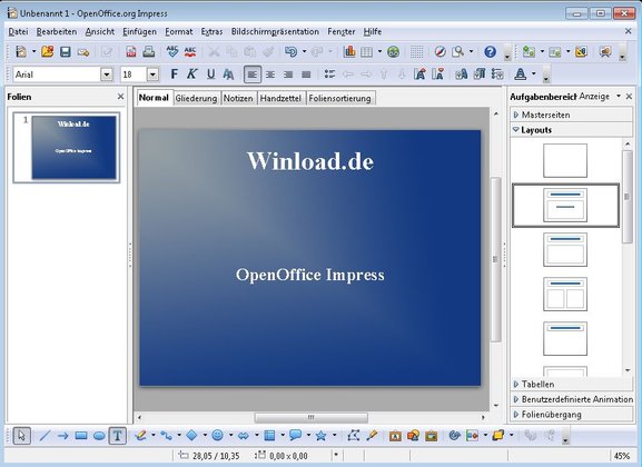 Apache OpenOffice Impress Screenshot