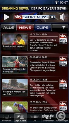 Sky Sport News HD für Android Screenshot