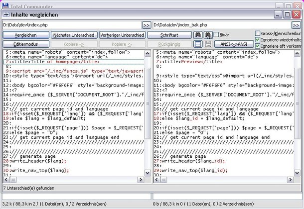 Total Commander vertikaler Split