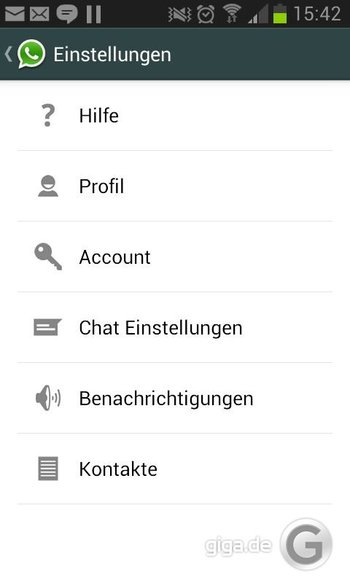 Über die Einstellungen öffnet man die Chat Einstellungen