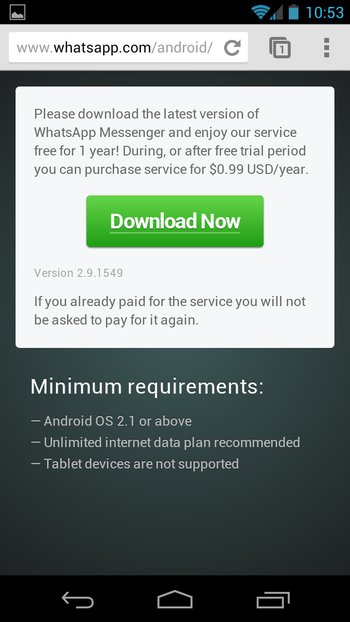 Auf der Whatsapp-Website könnte ihr die App direkt herunterladen