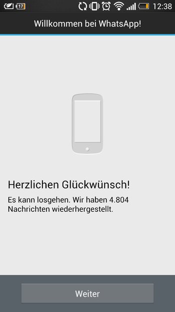 WhatsApp+ - alte Backups können übernommen werden