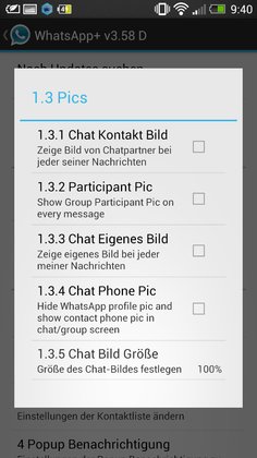 WhatsApp+ - Sogar die einzelnen Profilbilder können angepasst werden