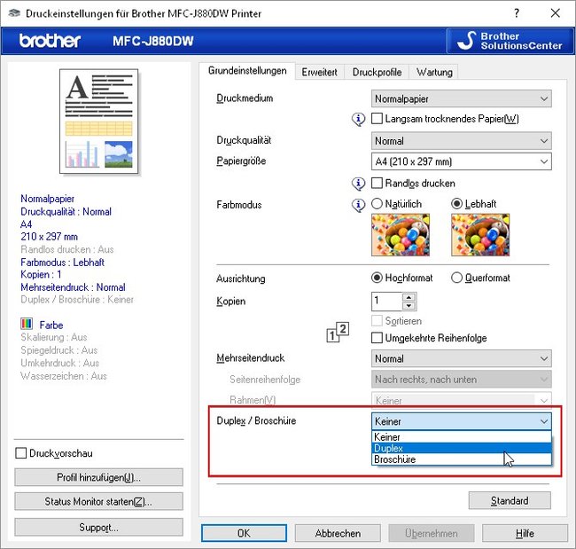 duplexdruck-druckereinstellungen