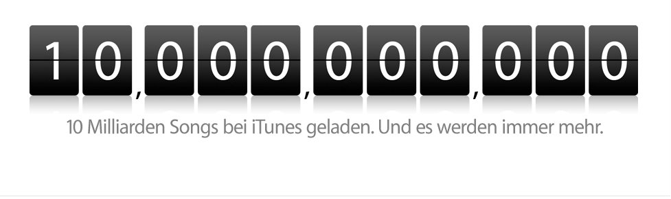 iTunes Store: Die zehn Milliarden sind voll (Update)