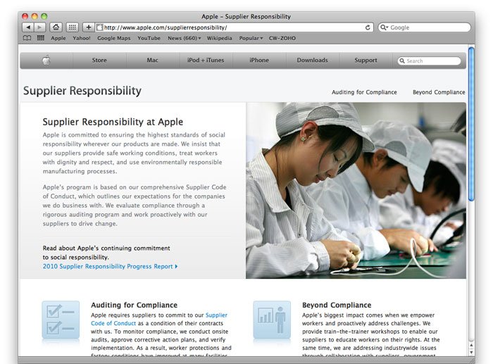 Apple zum Thema Supplier Responsibility