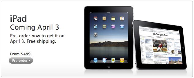 Apple Online Store: iPad Vorbestellung für die USA