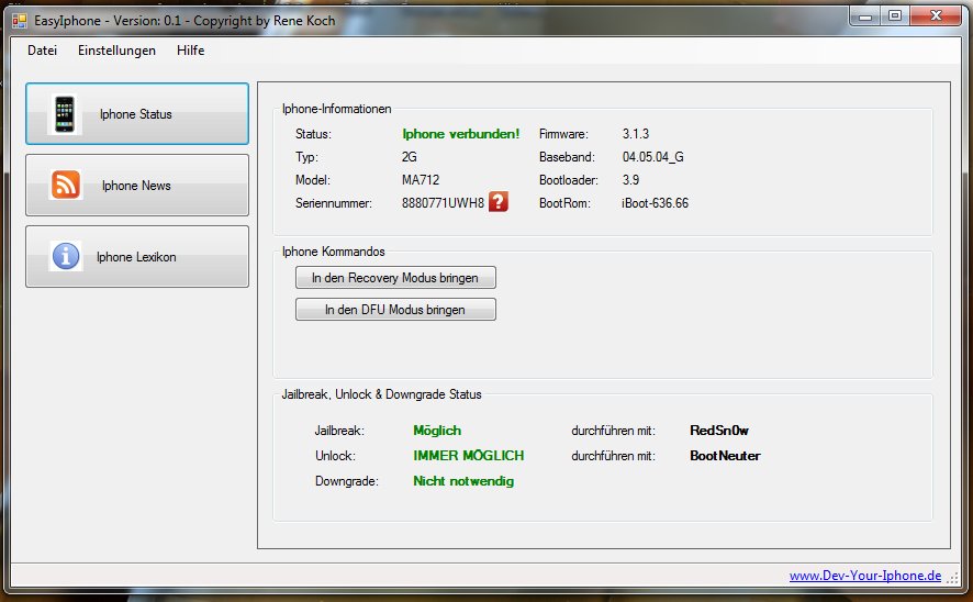 Easy-iPhone: Jailbreak- und Unlock-Informationen auf Knopfdruck