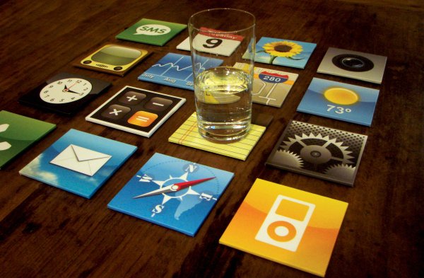 iPhone App-Icons als Untersetzer