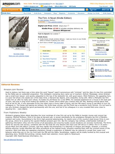 Screenshots: Kindle App for iPad
