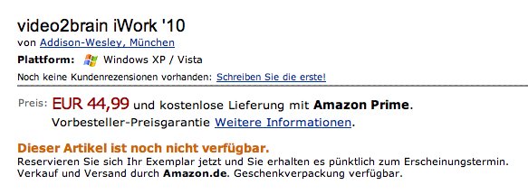 iWork '10 noch vor Ende Juli