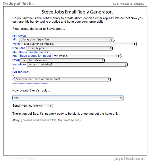 Steve Jobs Email-Antwort-Generator
