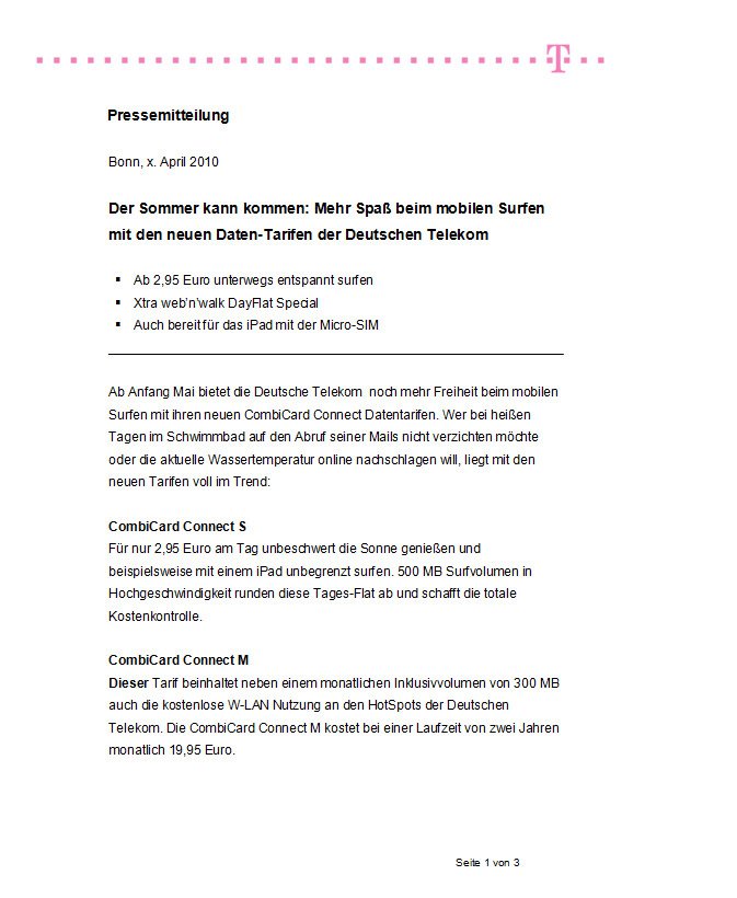Gerücht: iPad-Datentarife der Deutschen Telekom