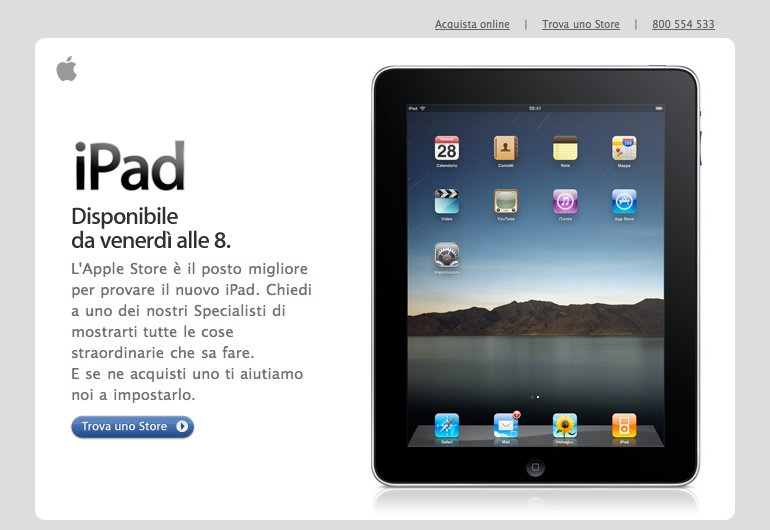 iPad-Verkaufsstart: Italien und England öffnen früher