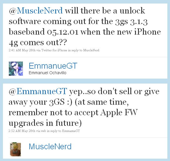 MuscleNerd: Unlock für iPhone 3GS mit Firmware 3.1.3 kommt