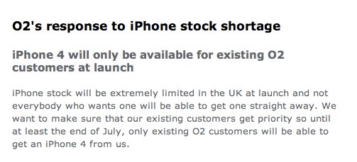 O2 England: iPhone 4 zuerst für Kunden, Neukunden ab August