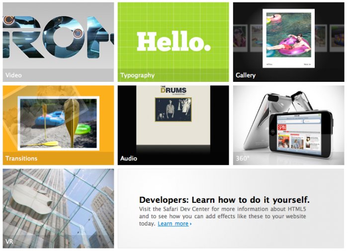 Apple zeigt die Vielfalt von HTML5