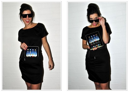 100% iPad kompatibel: Schwarzes Abendkleid von iClothing