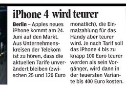 T-Mobile Deutschland: iPhone 4 soll bis zu 400 Euro kosten