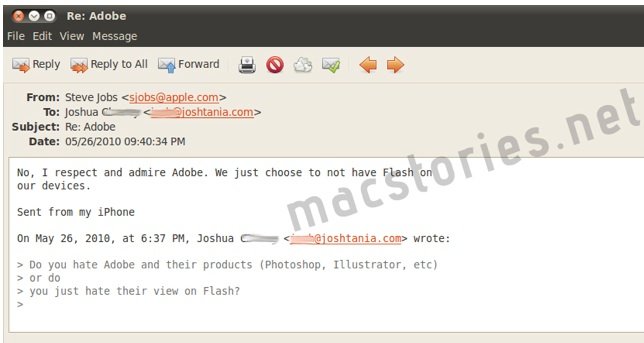 Jobs: "I respect and admire Adobe"