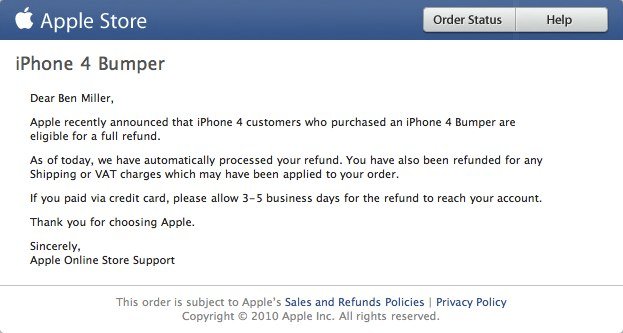 iPhone 4 Bumper: Apple beginnt mit Rückerstattung
