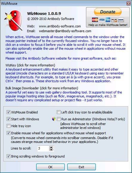 Mit dem Tool WizMouse könnt ihr auch inaktive Fenster in Windows 7 und 8 im Hintergrund scrollen.