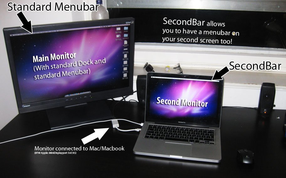 Secondbar bringt Menüleiste aufs zweite Display