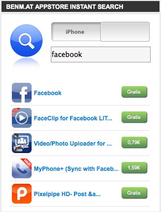 BENM.AT AppStore Instant Search - Unsere AppStore Suchmaschine