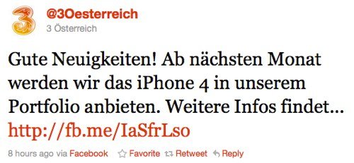 Exklusivität in Österreich: iPhone 4 ab Oktober bei Drei