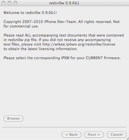redsn0w 0.9.6b1: Firmware 4.1 Beta-Jailbreak für iPhone 3G