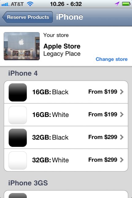 Apple Store App: Reservierungen für weisses iPhone 4