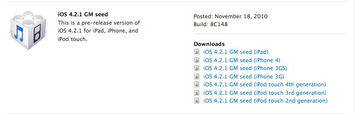 Apple veröffentlicht iOS 4.2.1 GM für Entwickler