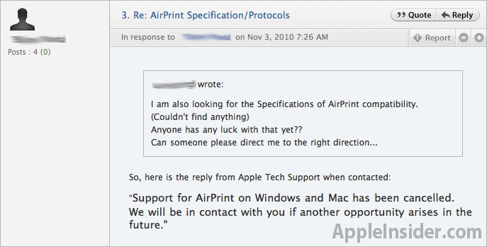 iOS 4.2 und AirPrint: Vorerst kein Support für "shared Printers"