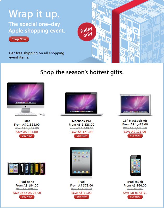 Black Friday: Australischer Apple Store zeigt Angebote