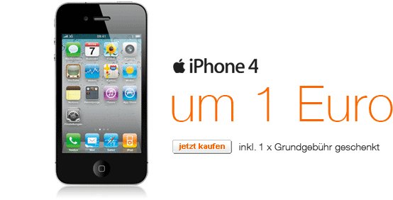 Orange Österreich: iPhone 4 für 1 Euro