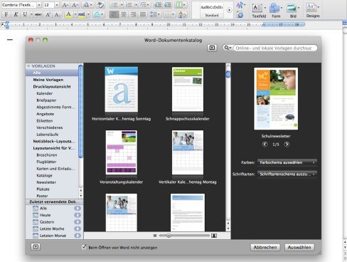 Office:mac 2011: Applikationsübergreifende Dateienkataloge