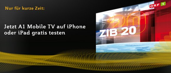 A1 Mobile TV: ORF und ATV kostenlos für iPhone und iPad