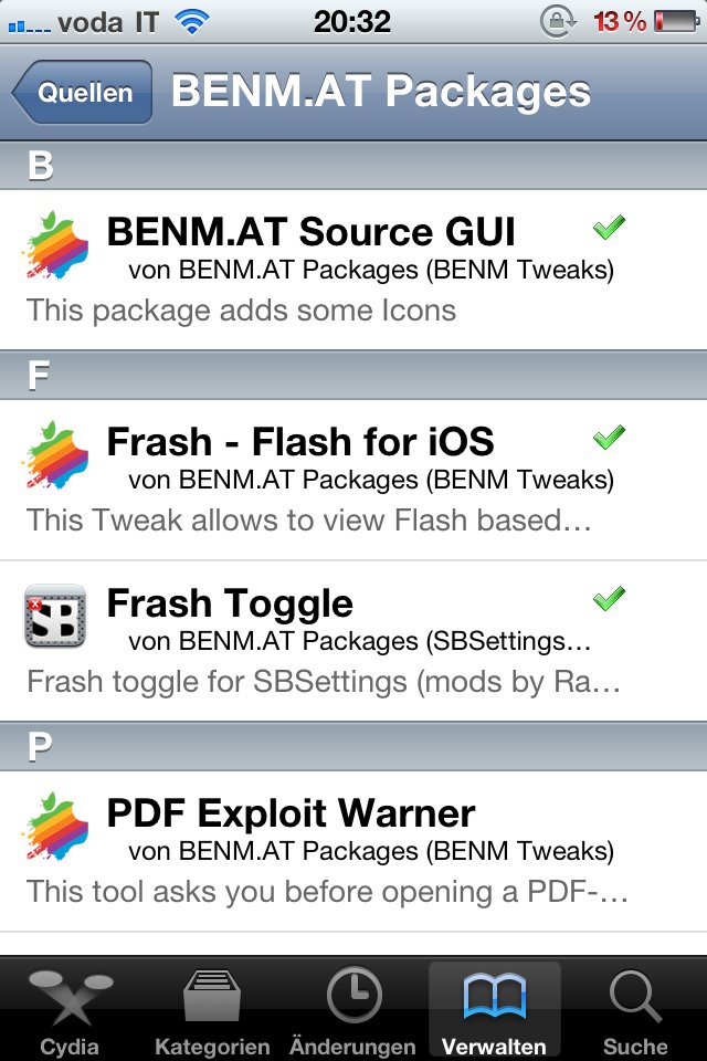 Cydia: Frash Toggle v0.2 jetzt iOS 4.1 kompatibel